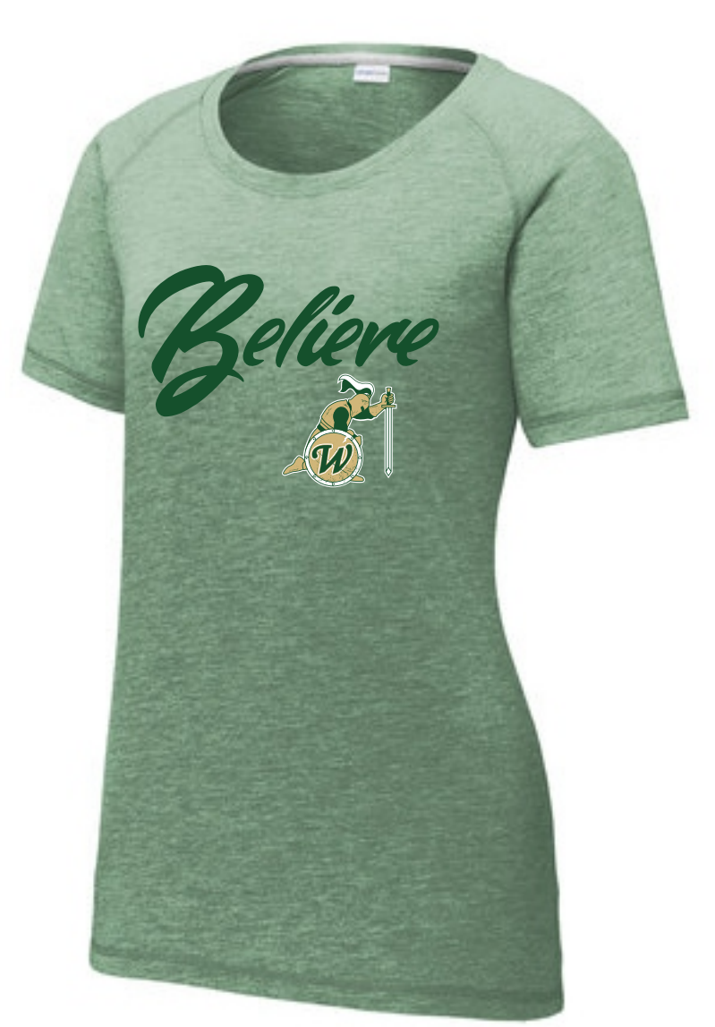 Tee - Ladies Scoop Neck Believe