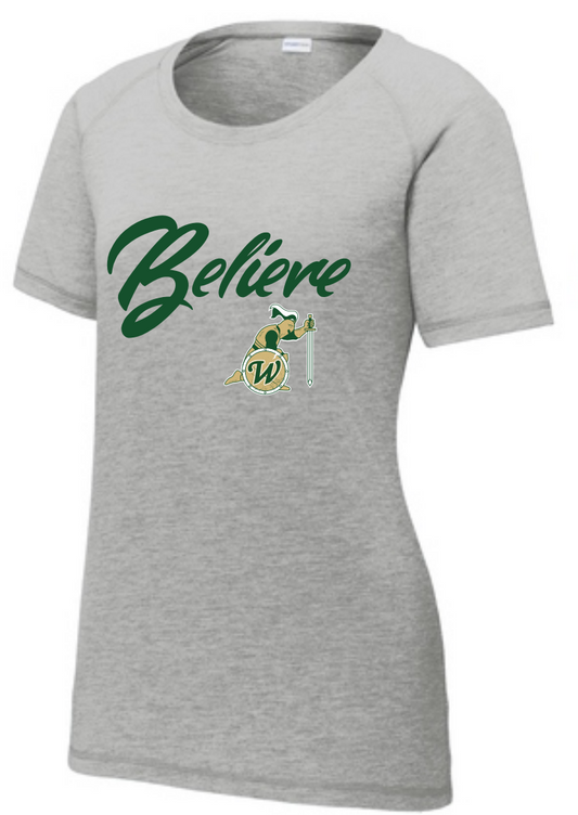 Tee - Ladies Scoop Neck Believe