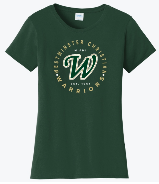 T-Shirt - Port & Co. Ladies Round Est. Tee - Green