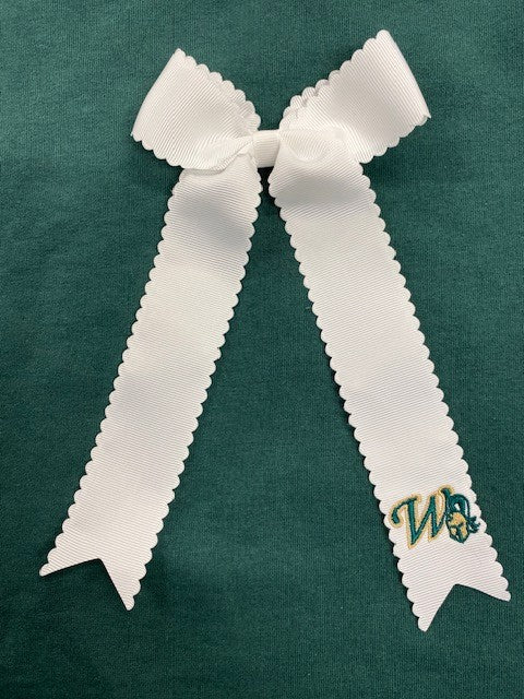 BOW - 3407 - Scalloped Streamer White - W/Gladiator