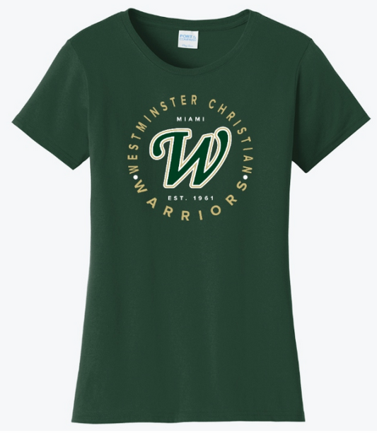 T-Shirt - Port & Co. Ladies  Round Est. Tee - Green