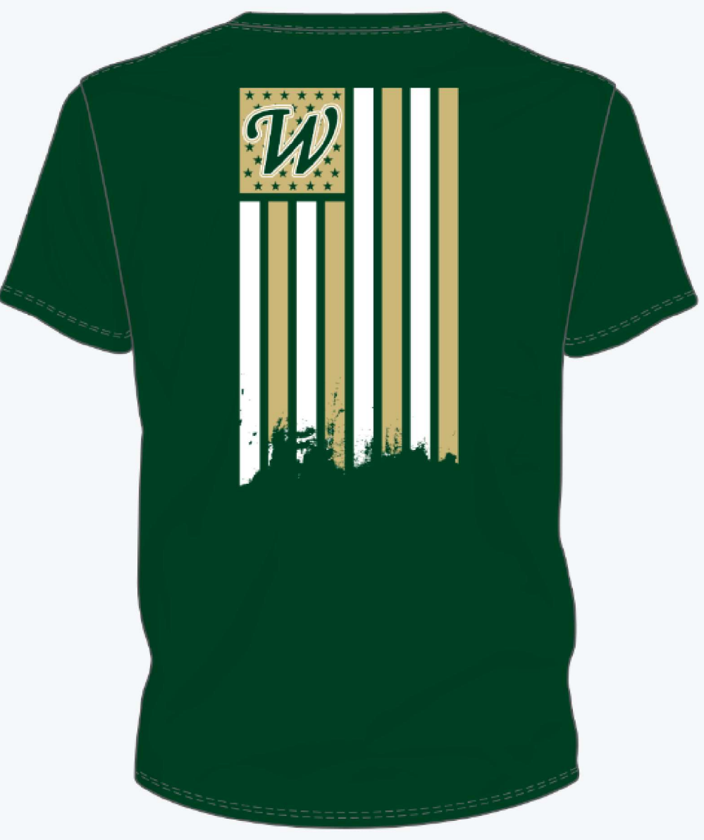 Tee - Port & Company - Men/Youth - W/Flag - Green
