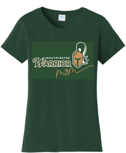 T-Shirt - Port & Company - Ladies - Warrior Mom - Green